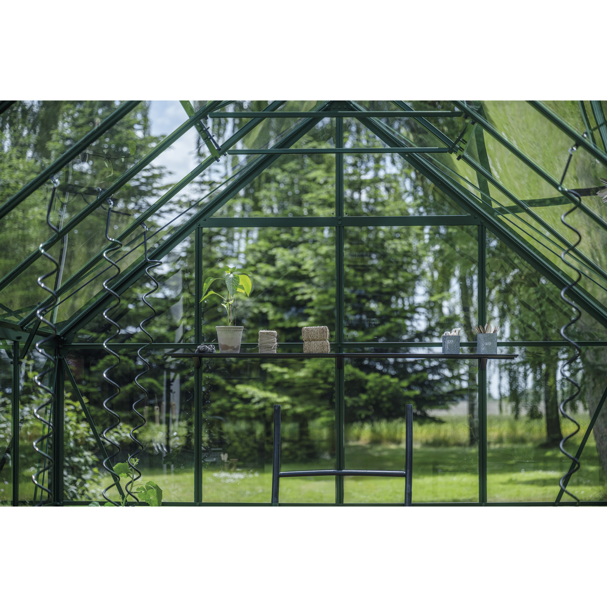 Gewächshaus 'ICON 8' 254,7 x 316,9 cm mit 3 mm Sicherheitsglas grün