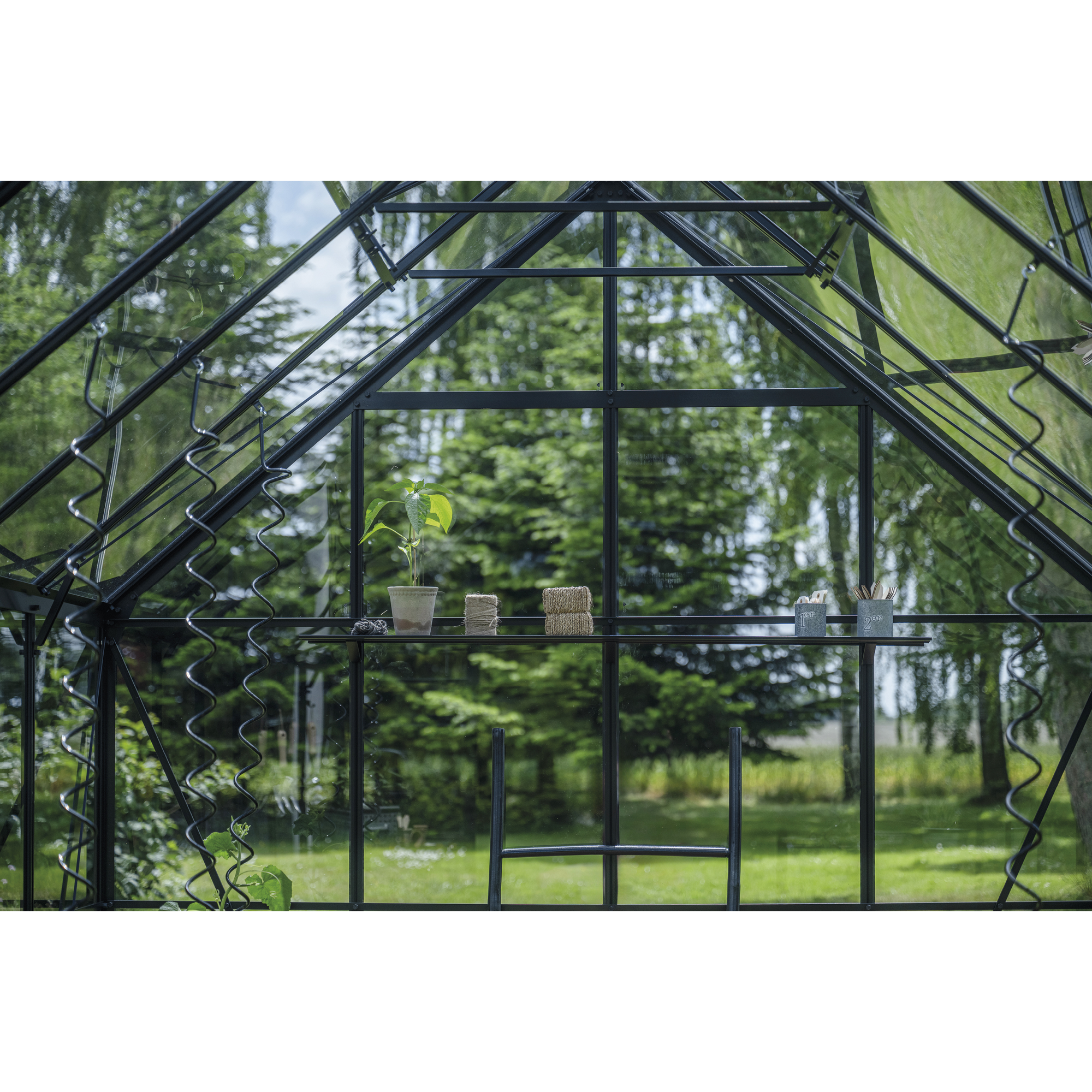 Gewächshaus 'ICON 8' 254,7 x 316,9 cm mit 3 mm Blankglas schwarz