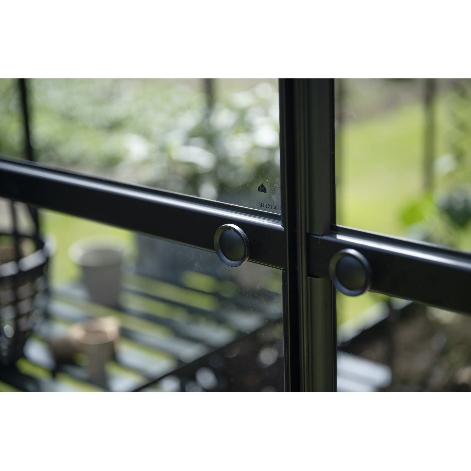 Gewächshaus 'ICON 8' 254,7 x 316,9 cm mit 3 mm Blankglas schwarz