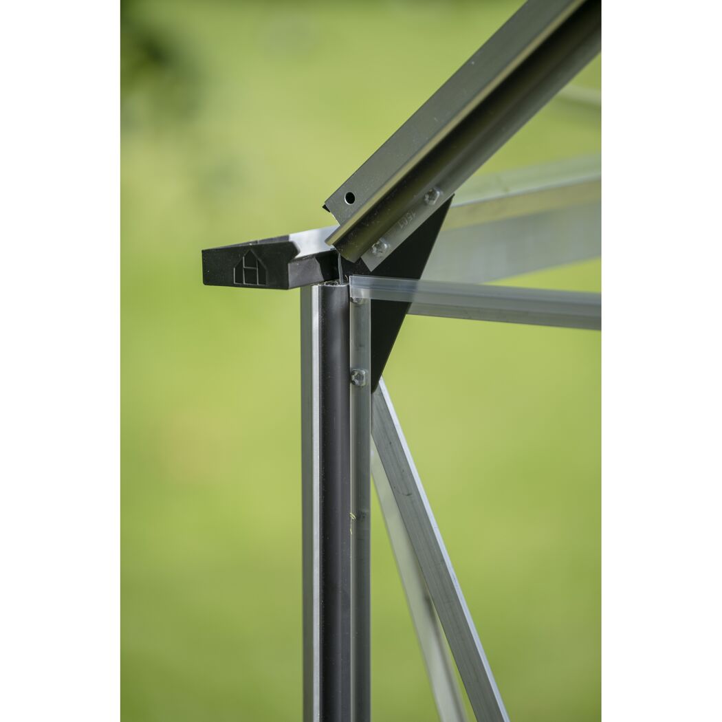 Gewächshaus 'ICON 8' 254,7 x 379,1 cm mit 3 mm Sicherheitsglas aluminiumfarben