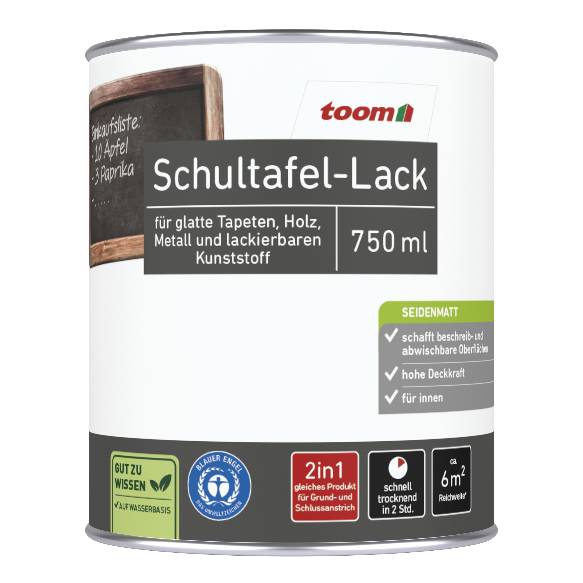 Schultafellack grau 0,75L