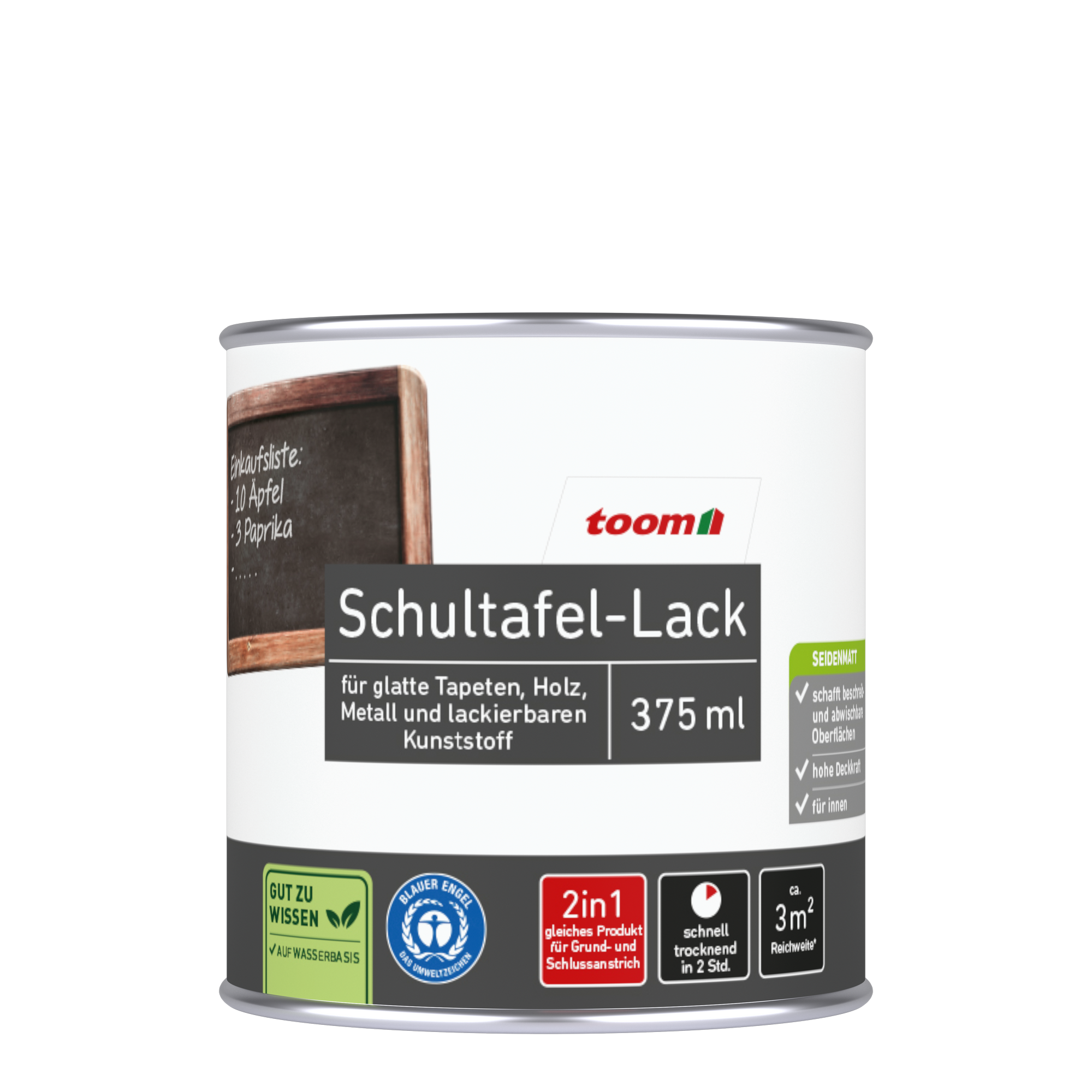 Schultafellack grau 0,375L