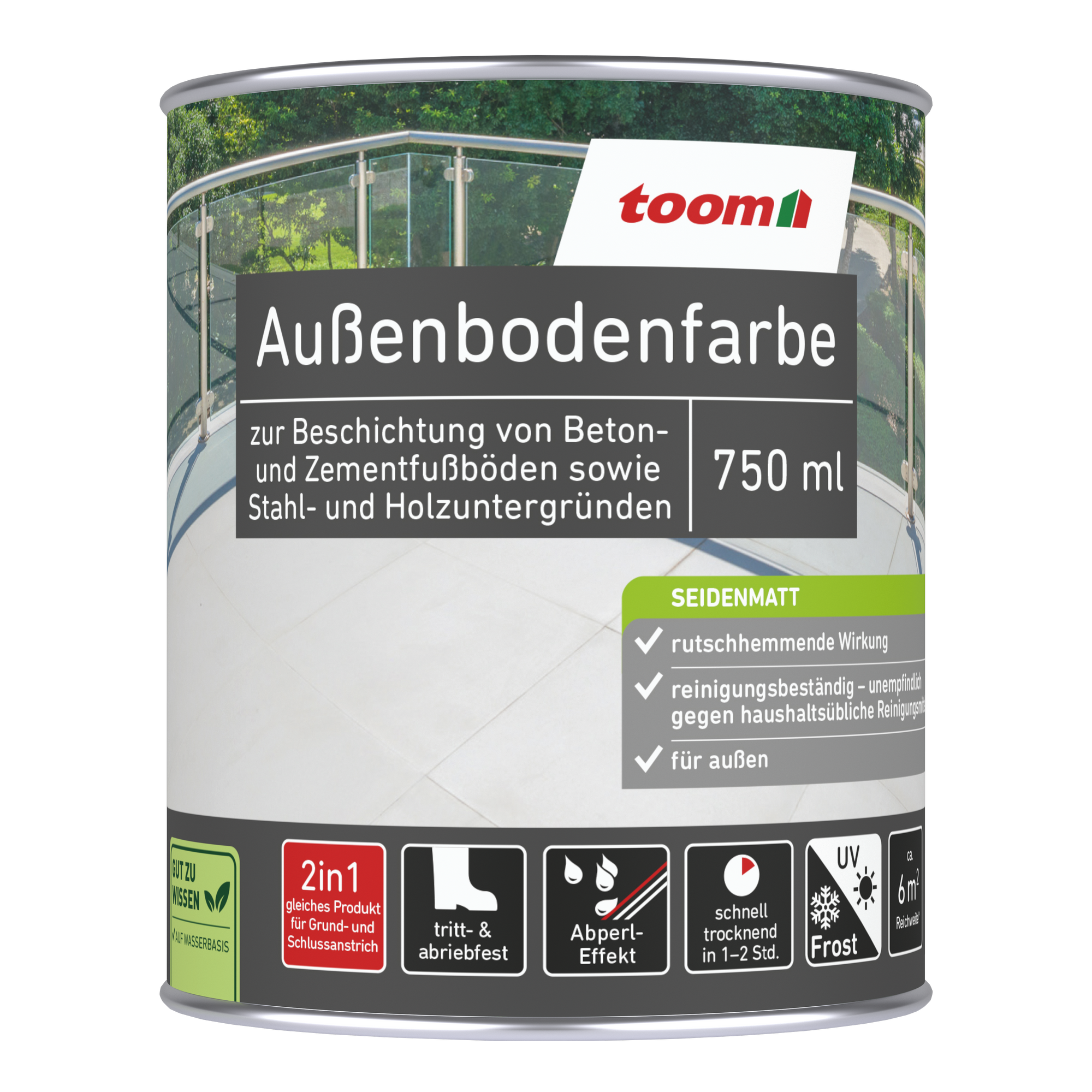 Außenbodenfarbe Silbergrau 0,75 l