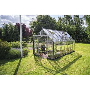 Gewächshaus 'ICON 8' 254,7 x 441,3 cm mit 3 mm Sicherheitsglas aluminiumfarben