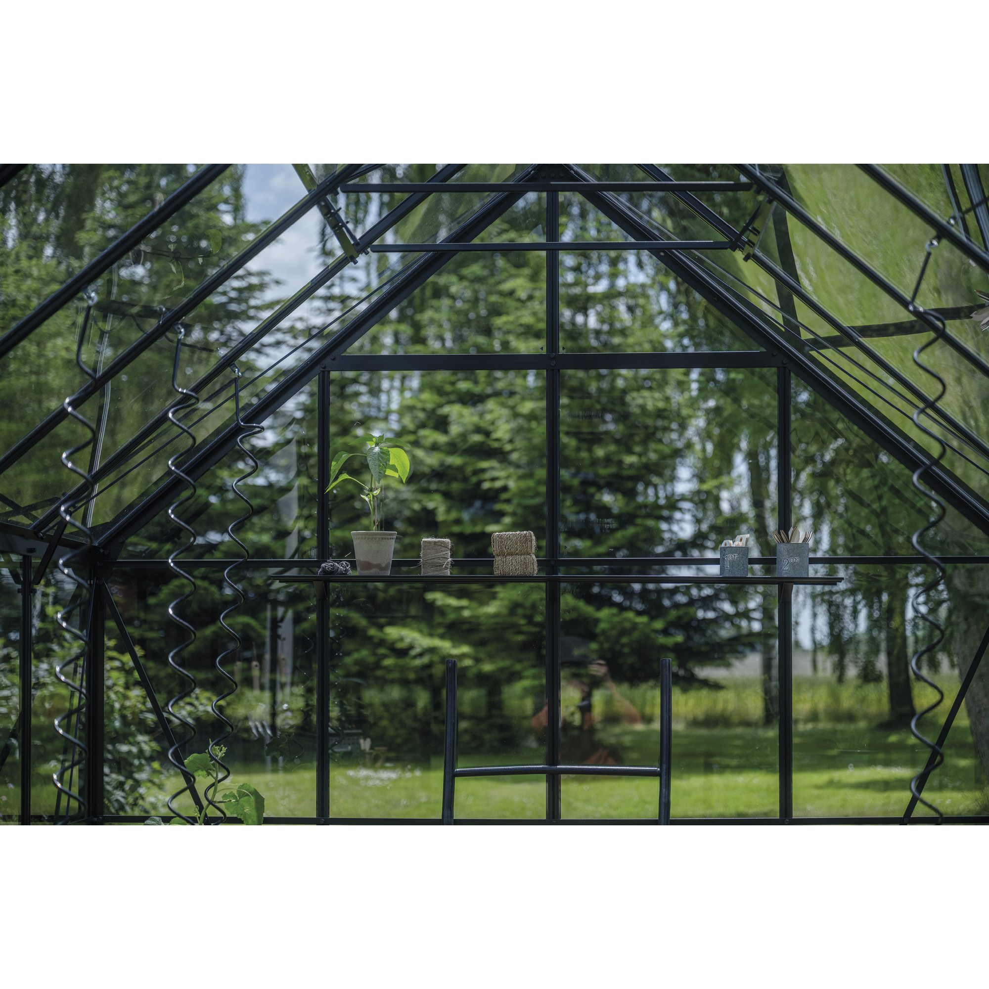 Gewächshaus 'ICON 8' 254,7 x 441,3 cm mit 3 mm Sicherheitsglas schwarz