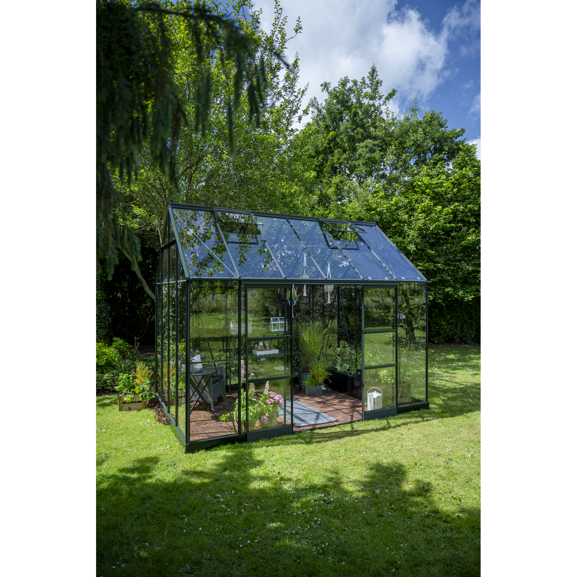Gewächshaus 'ICON Planthouse 8' 379,1 x 254,7 cm mit 3 mm Sicherheitsglas grün