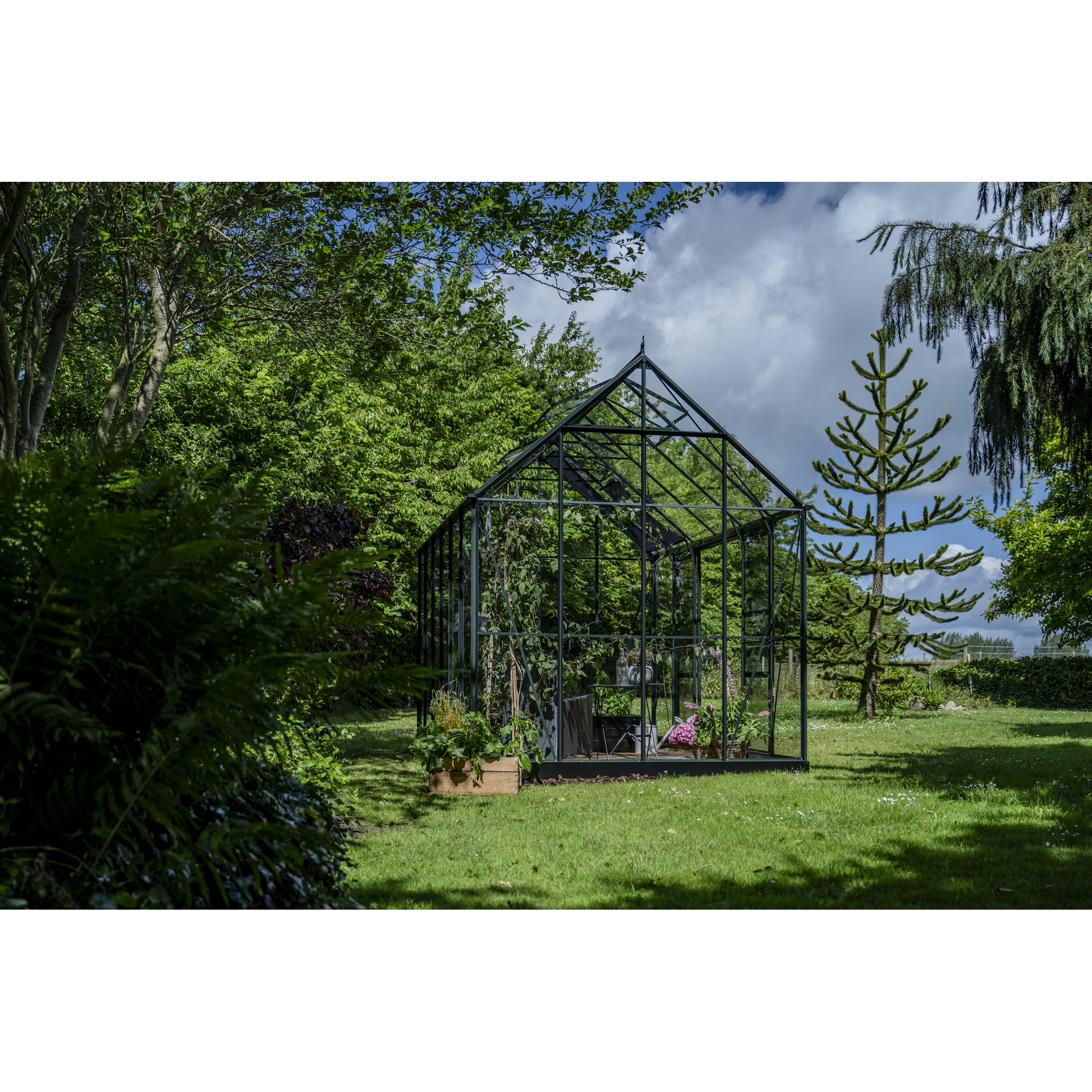 Gewächshaus 'ICON Planthouse 8' 379,1 x 254,7 cm mit 3 mm Sicherheitsglas grün