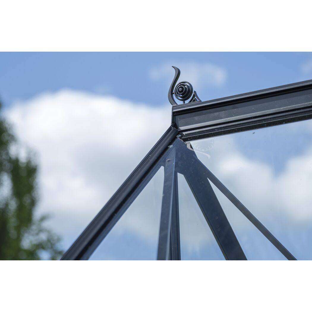 Gewächshaus 'ICON Planthouse 8' 379,1 x 254,7 cm mit 3 mm Sicherheitsglas schwarz