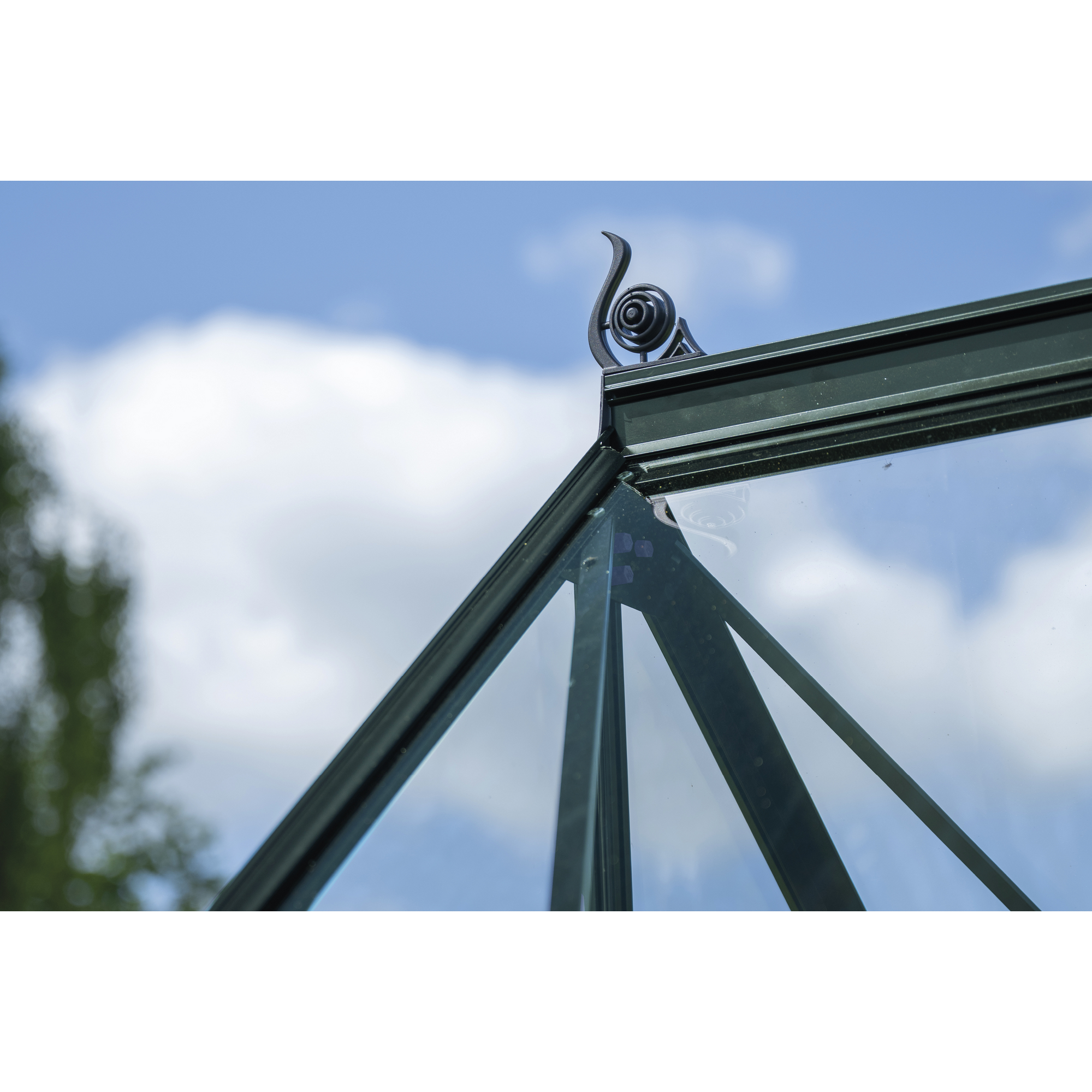 Gewächshaus 'ICON Gardenhouse 6' 321,7 x 319,4 cm mit 3 mm Sicherheitsglas grün