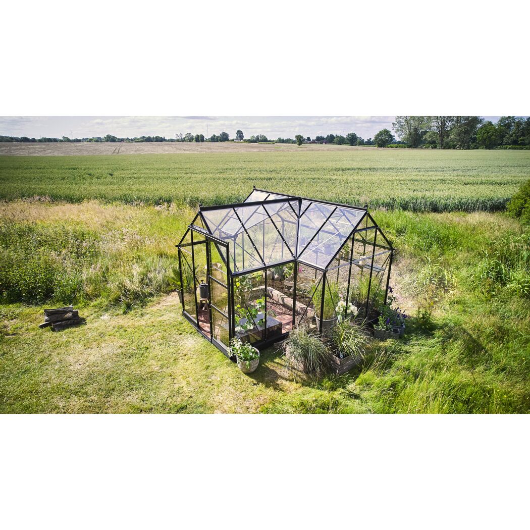 Gewächshaus 'ICON Gardenhouse 6' 321,7 x 319,4 cm mit 3 mm Sicherheitsglas schwarz