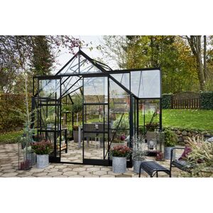 Gewächshaus 'ICON Gardenhouse 8' 383,9 x 381,5 cm mit 3 mm Sicherheitsglas schwarz