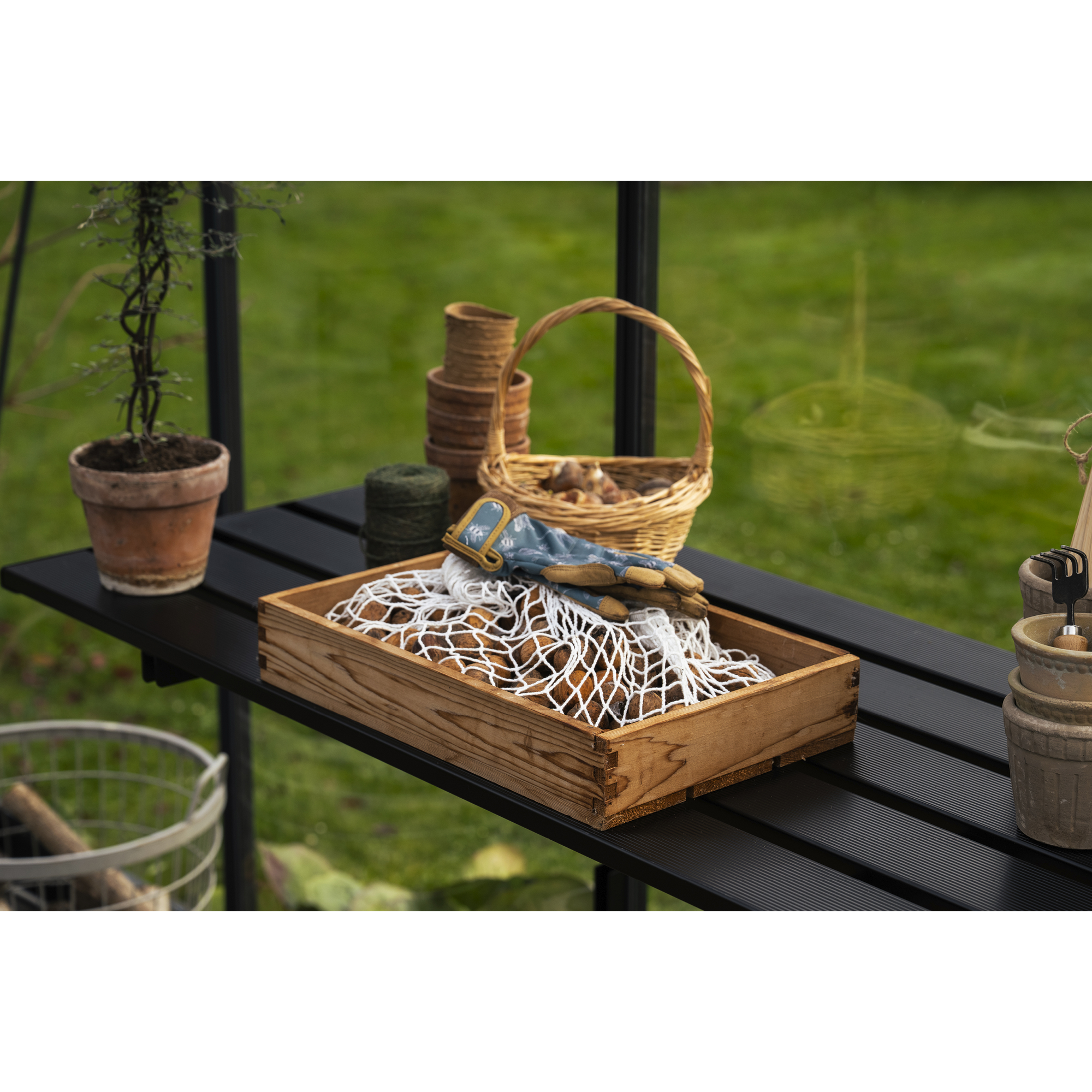 Klapptisch für Gewächshaus 178 x 55 cm schwarz