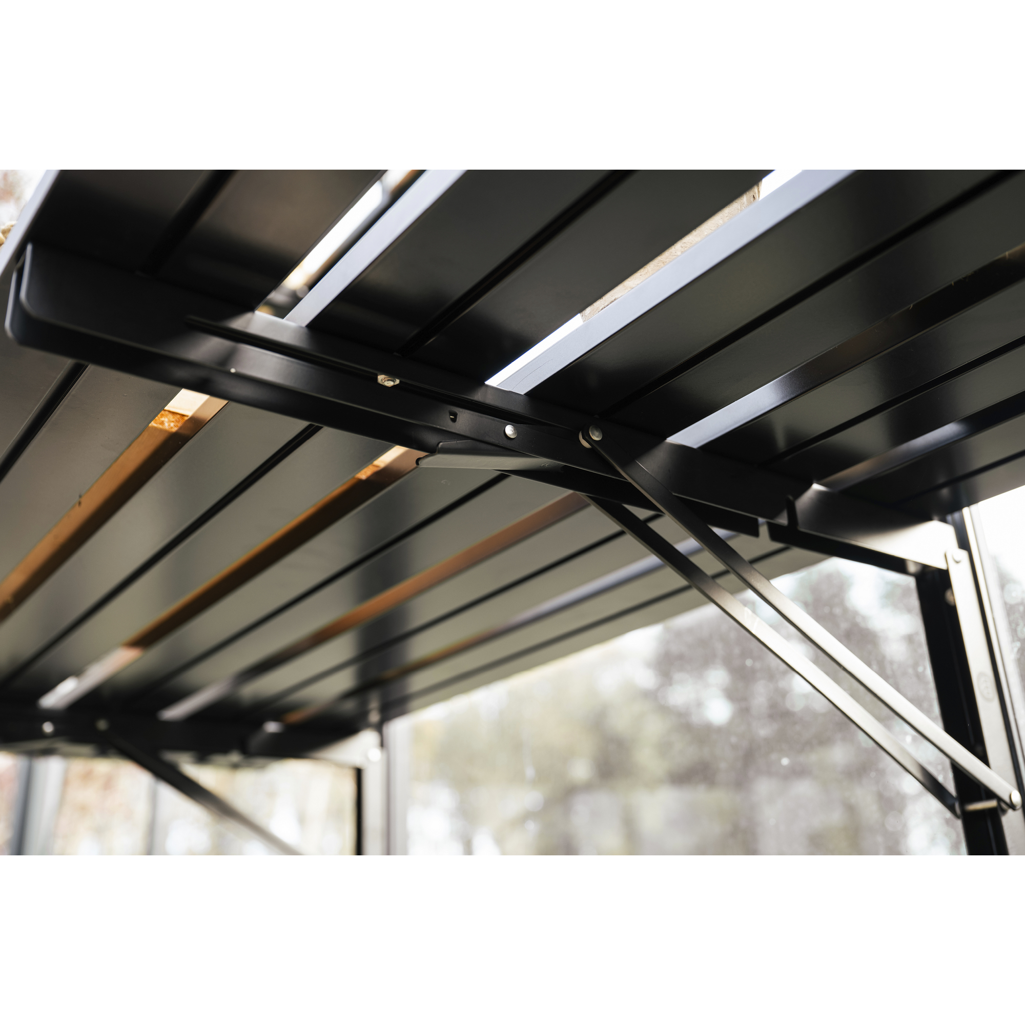 Klapptisch für Gewächshaus 178 x 55 cm schwarz