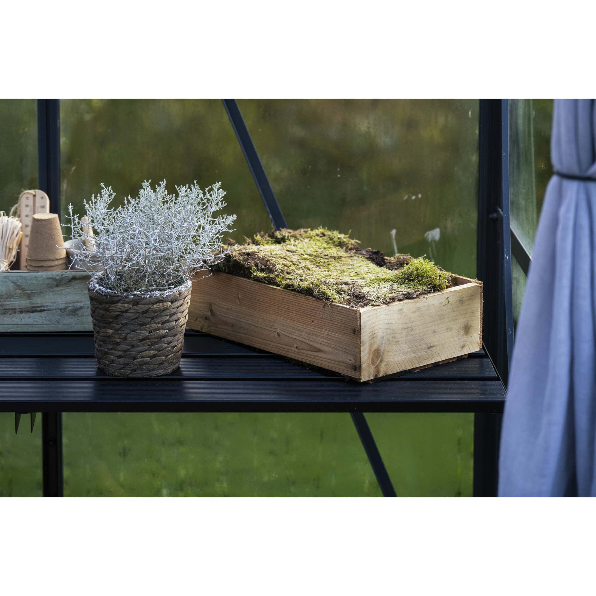 Klapptisch für Gewächshaus 235 x 55 cm schwarz
