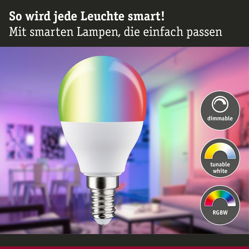 LED-Leuchtmittel 'Zigbee' dimmbar Tropfen E14 5 W 470 lm warmweiß