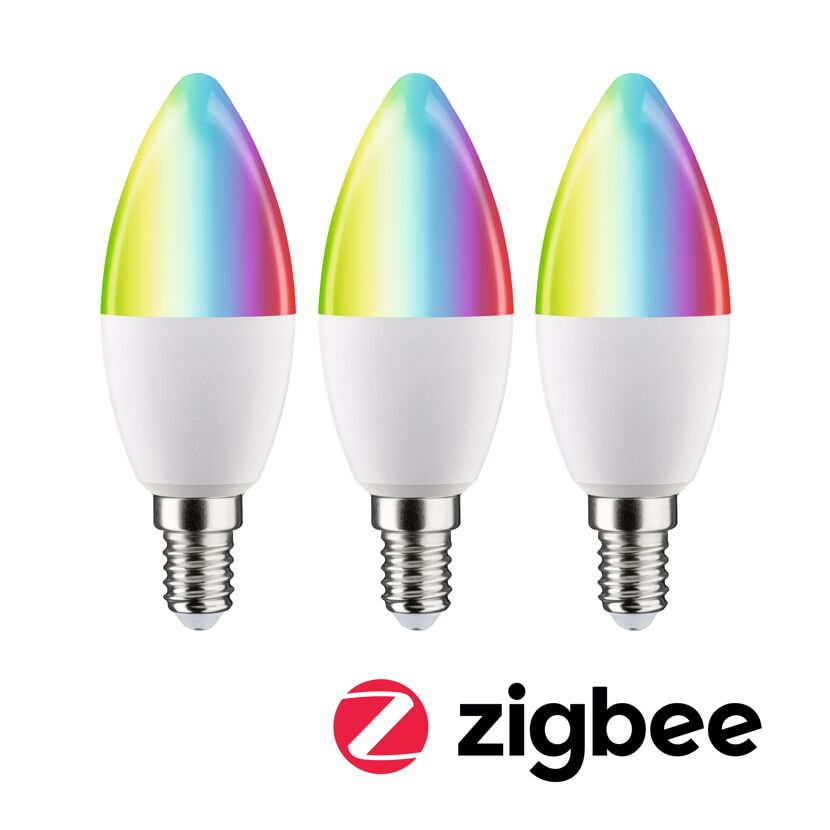 LED-Leuchtmittelset 'Zigbee' dimmbar Kerze E14 5 W 470 lm warmweiß 3 Stück