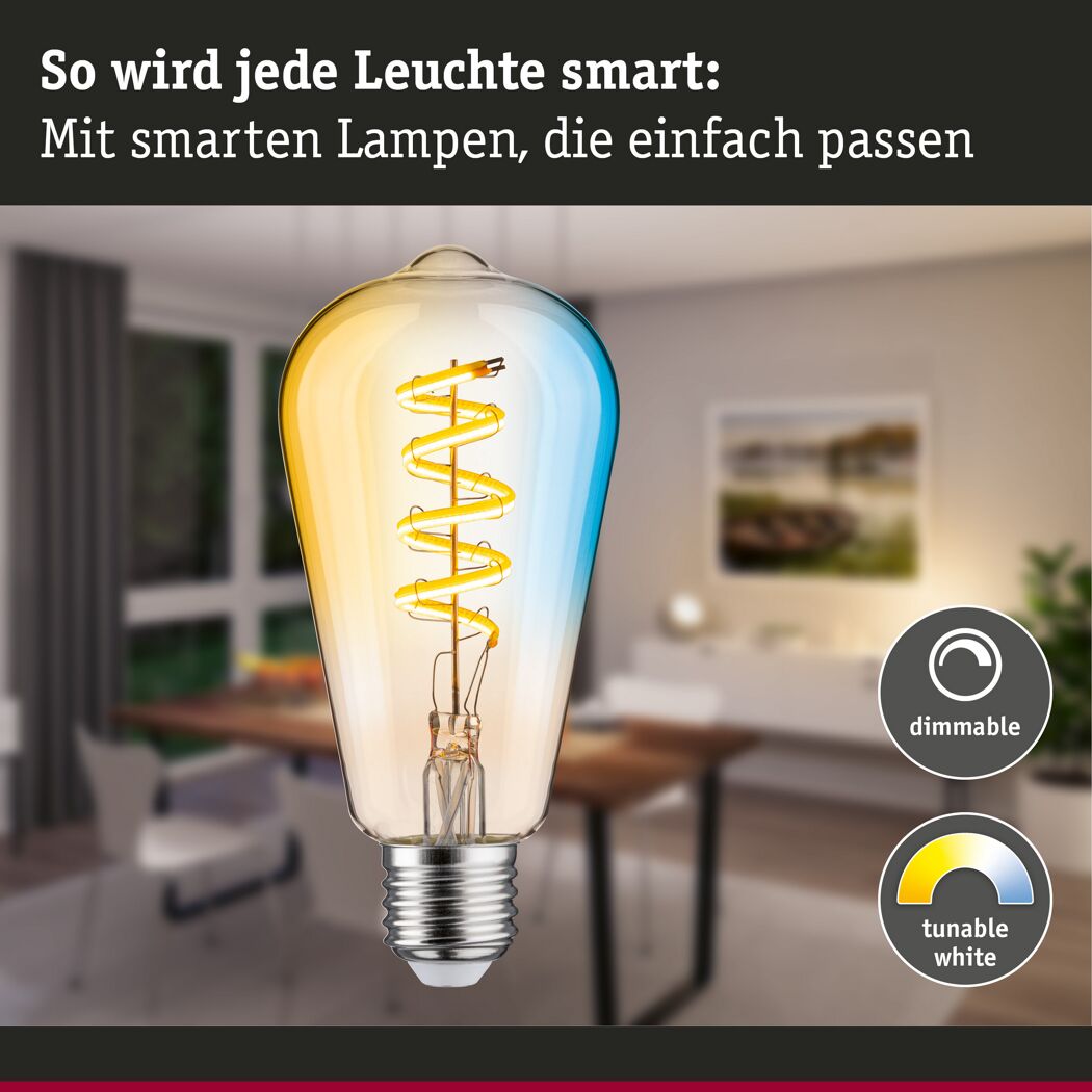LED-Leuchtmittel 'Zigbee' dimmbar Kolben E27 7,5 W 600 lm warmweiß