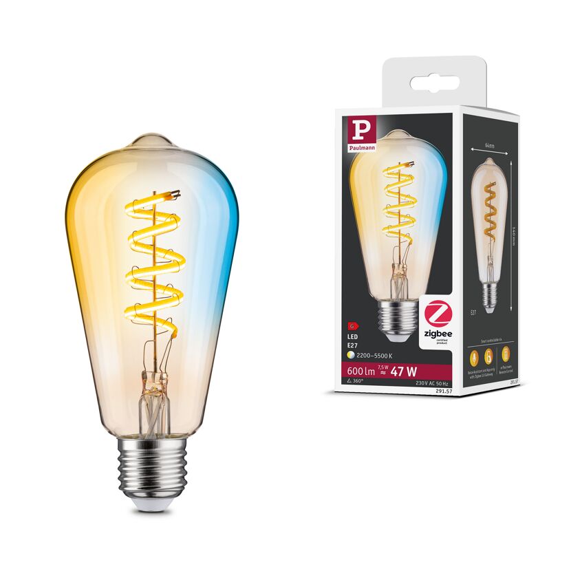 LED-Leuchtmittel 'Zigbee' dimmbar Kolben E27 7,5 W 600 lm warmweiß