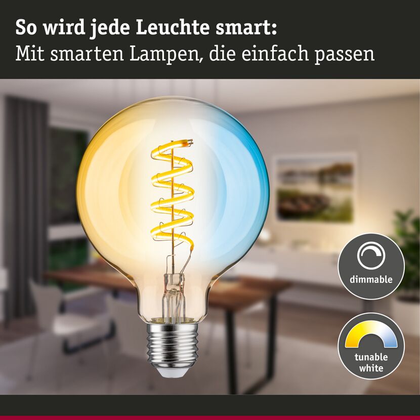 LED-Leuchtmittel 'Zigbee' dimmbar Globe E27 7,5 W 600 lm warmweiß