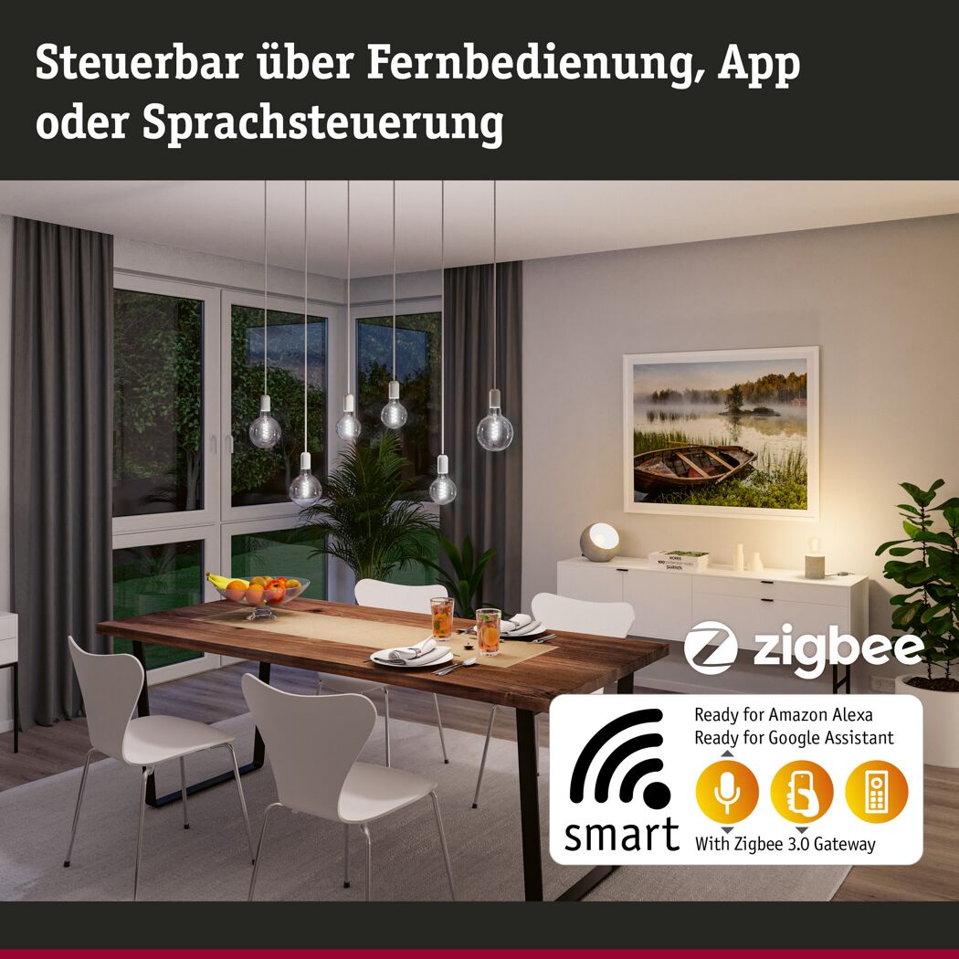 LED-Leuchtmittel 'Zigbee' dimmbar Globe E27 7,5 W 600 lm warmweiß
