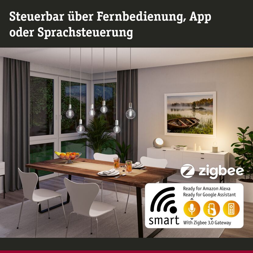 LED-Leuchtmittel 'Zigbee' dimmbar Globe E27 7,5 W 600 lm warmweiß