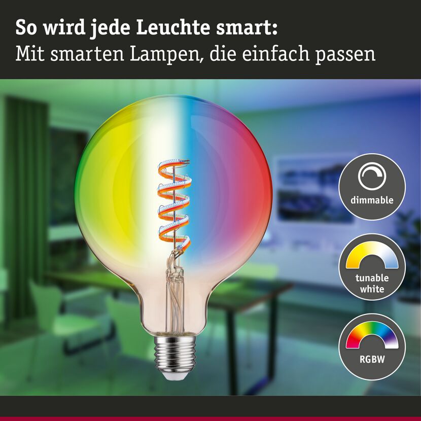 LED-Leuchtmittel 'Zigbee' dimmbar Globe E27 6,3 W 470 lm warmweiß