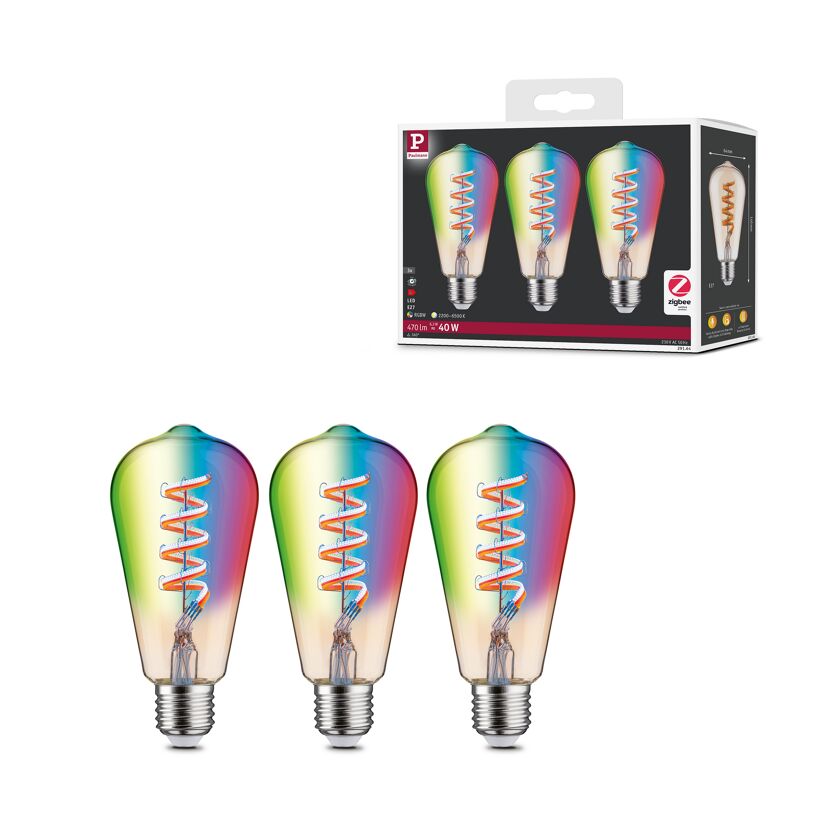 LED-Leuchtmittelset 'Zigbee' dimmbar Kolben E27 6,3 W 470 lm warmweiß 3 Stück