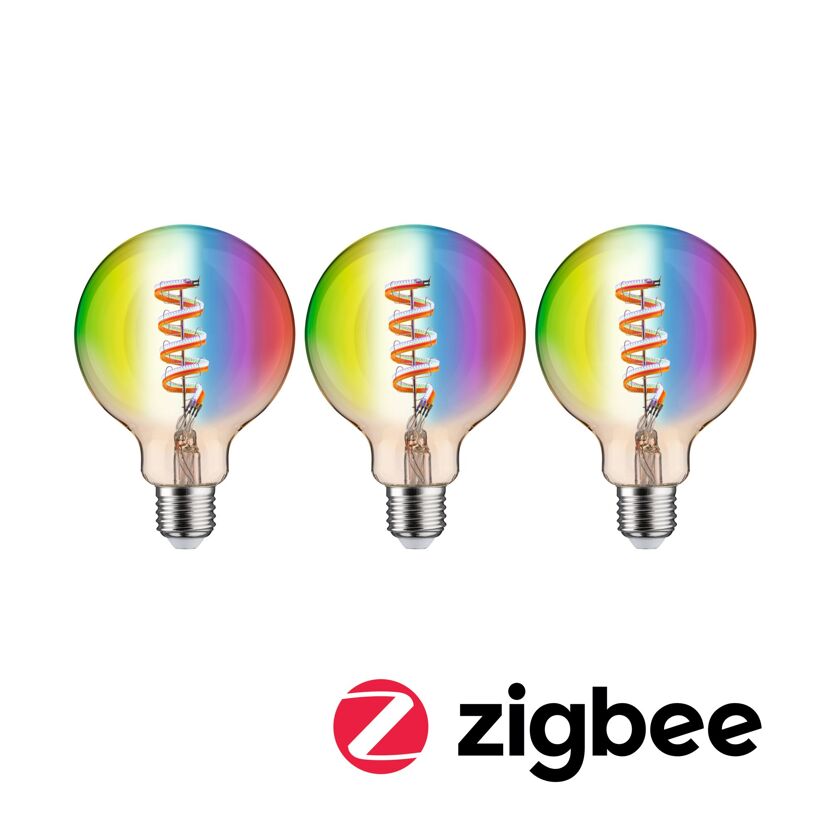 LED-Leuchtmittelset 'Zigbee' dimmbar Globe E27 6,3 W 470 lm warmweiß 3 Stück