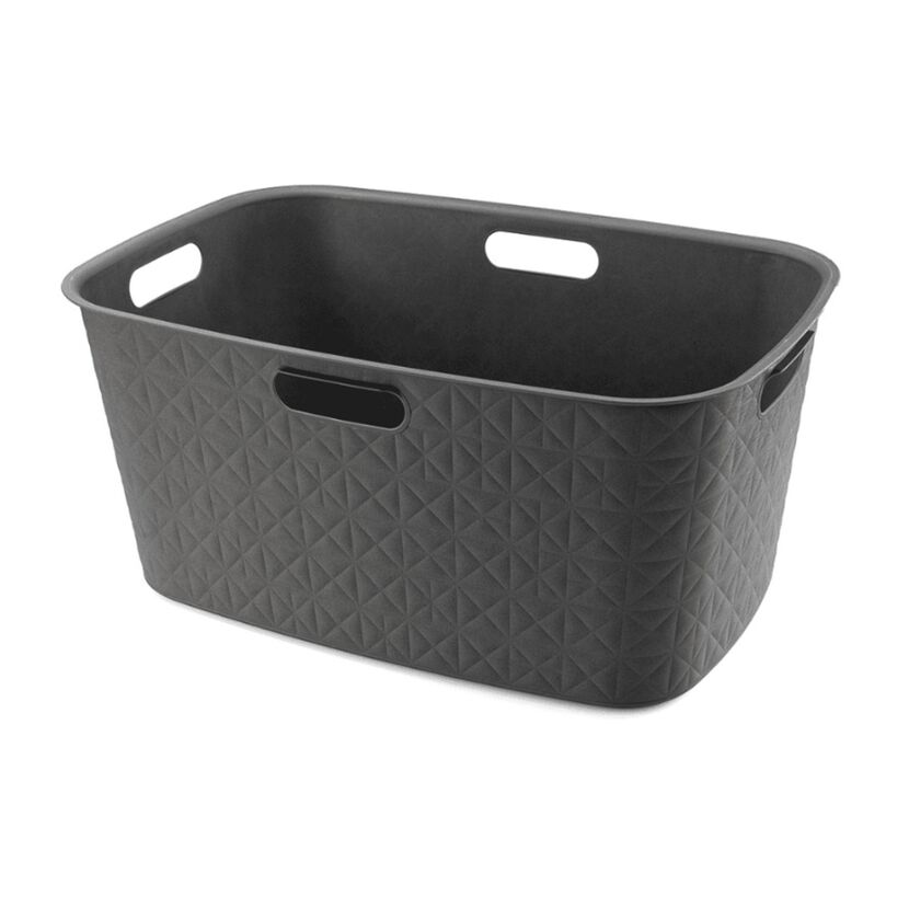 Wäschekorb 'Softex' dunkelgrau 45 l 57 x 37 x 27 cm