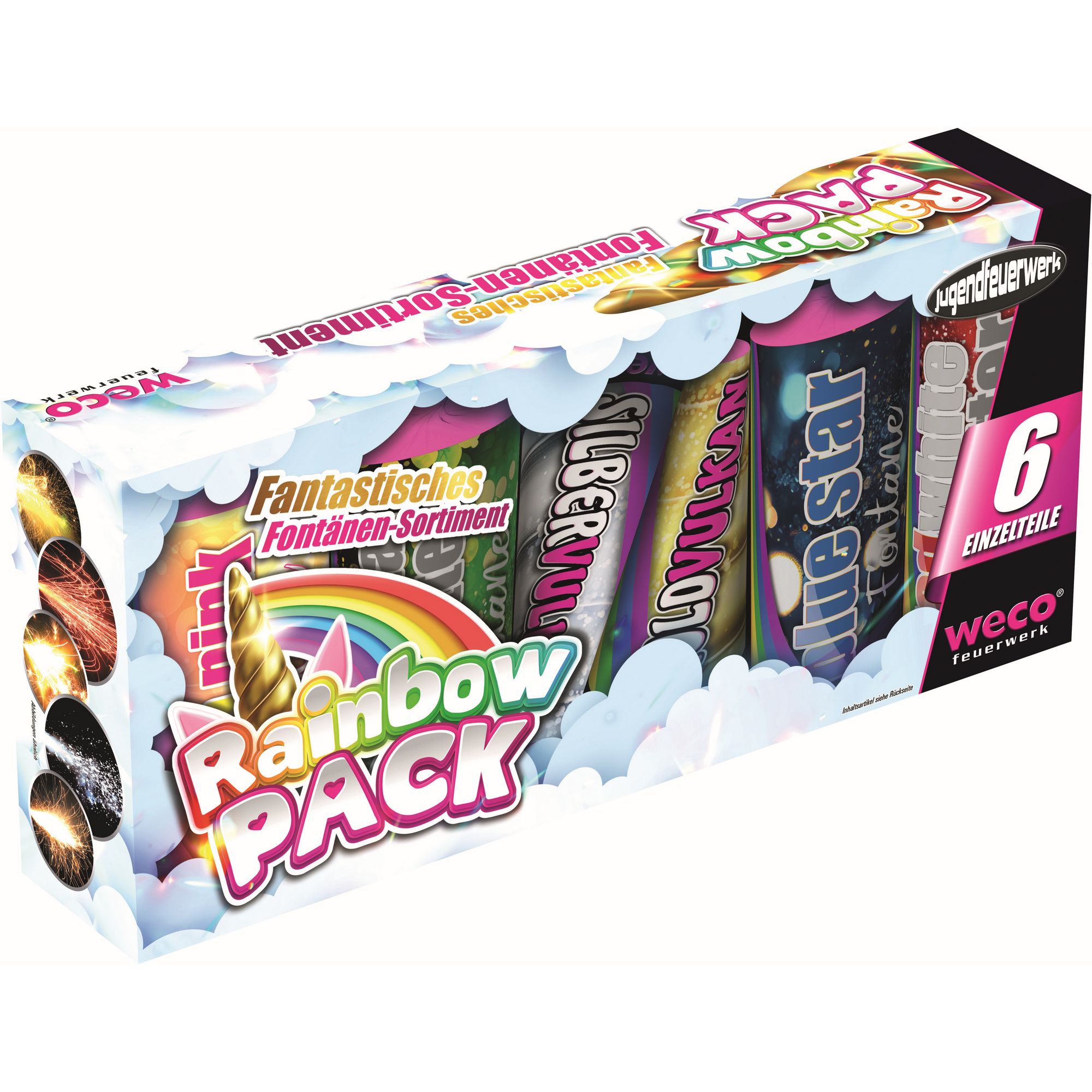Fontänen-Feuerwerk 'Rainbow Pack' 6-teilig