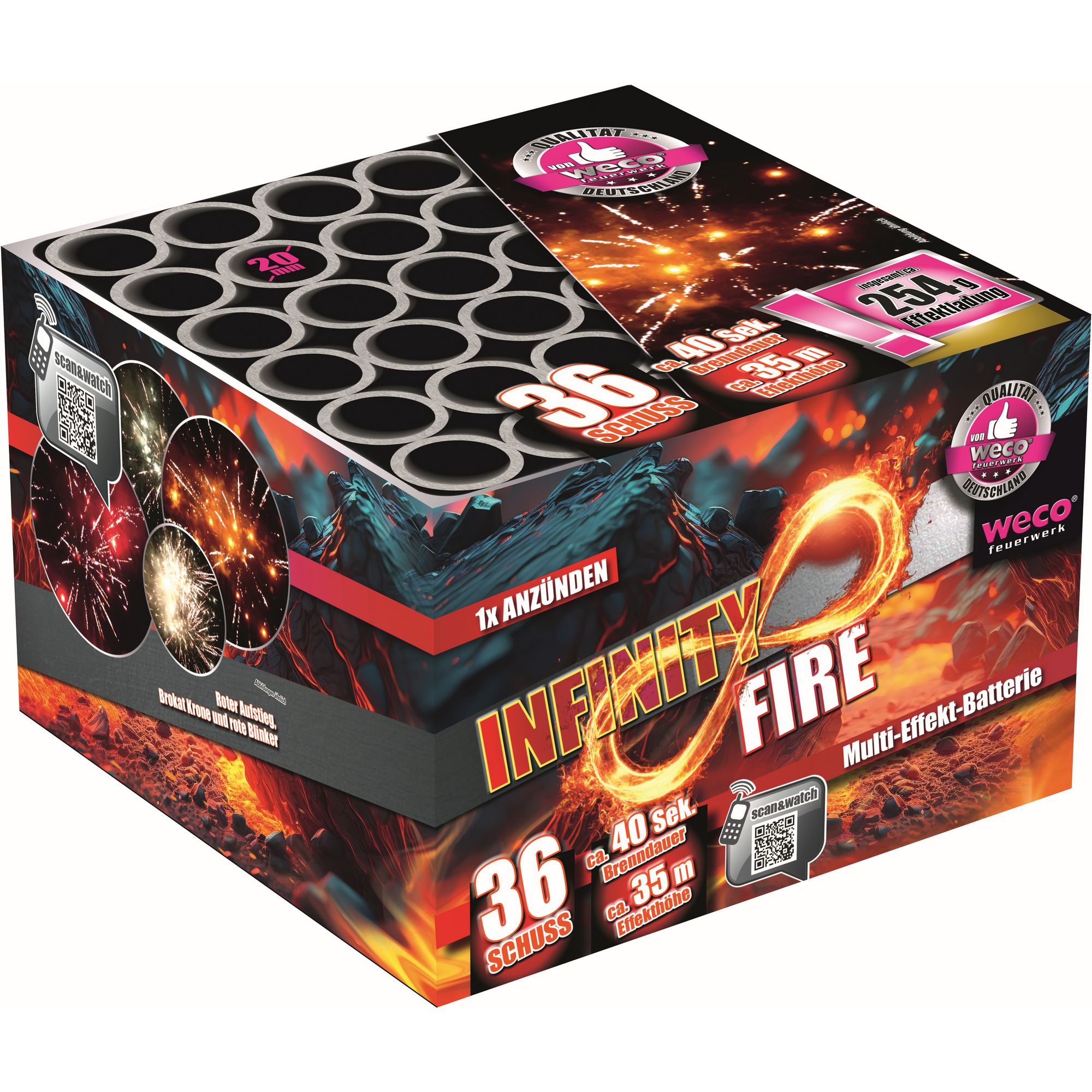 Batterie-Feuerwerk 'Infinity Fire' 36 Schuss