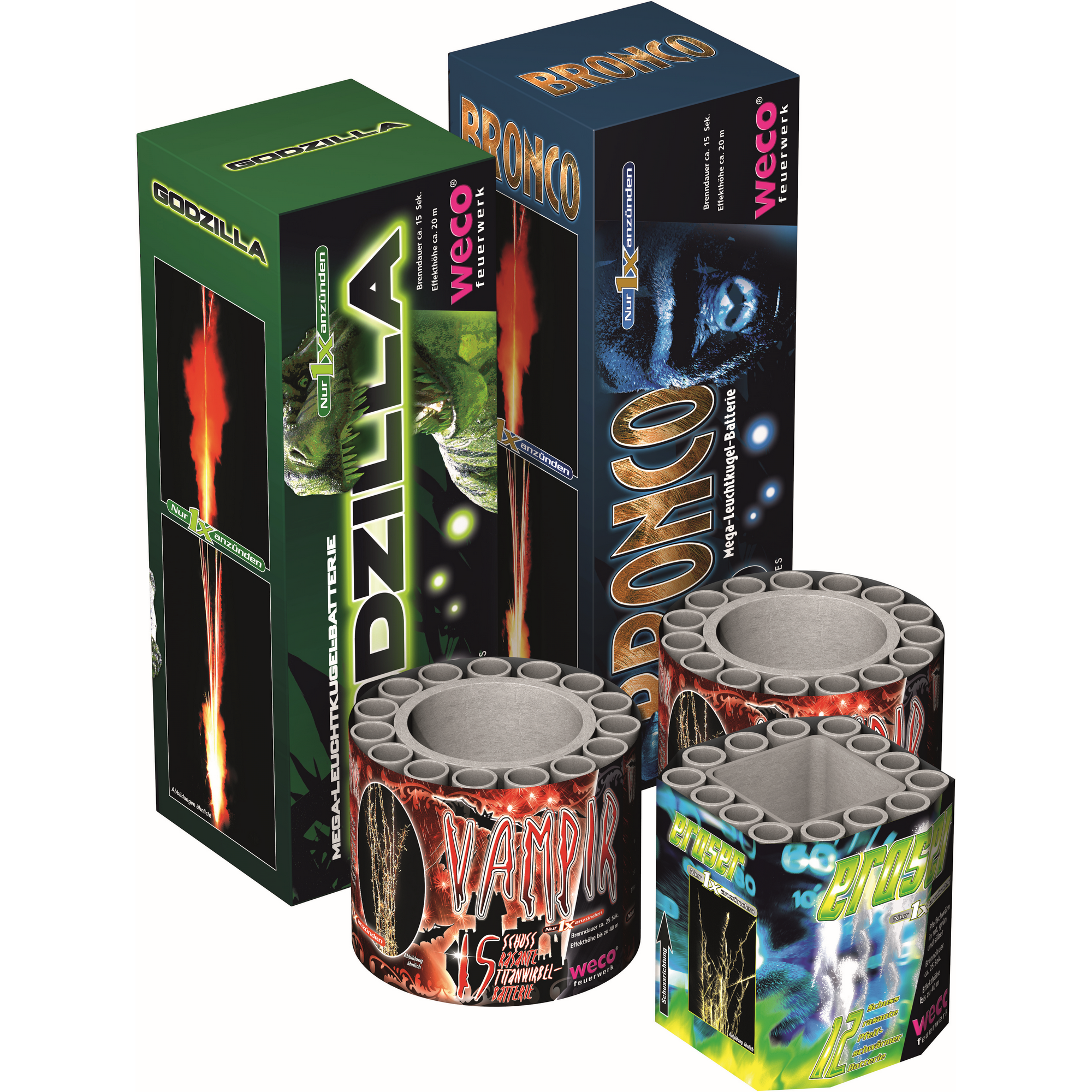 Batterie-Feuerwerk 'Monster' 5-teilig 242 Schuss