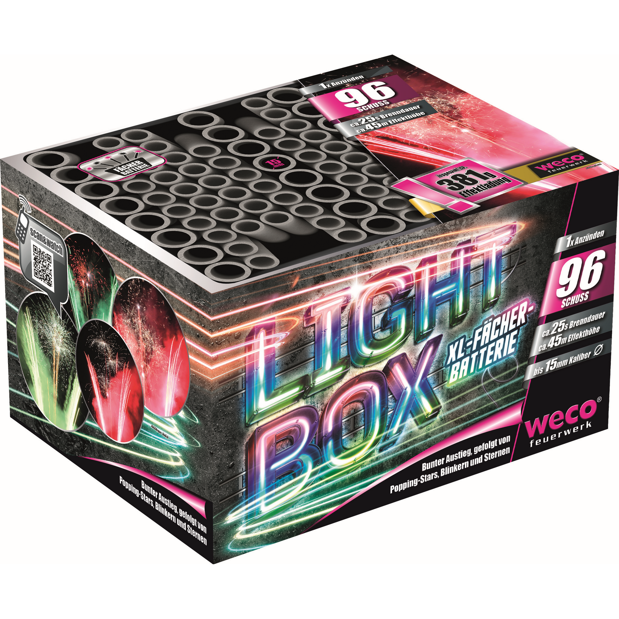 Batterie-Feuerwerk 'Lightbox' 96 Schuss