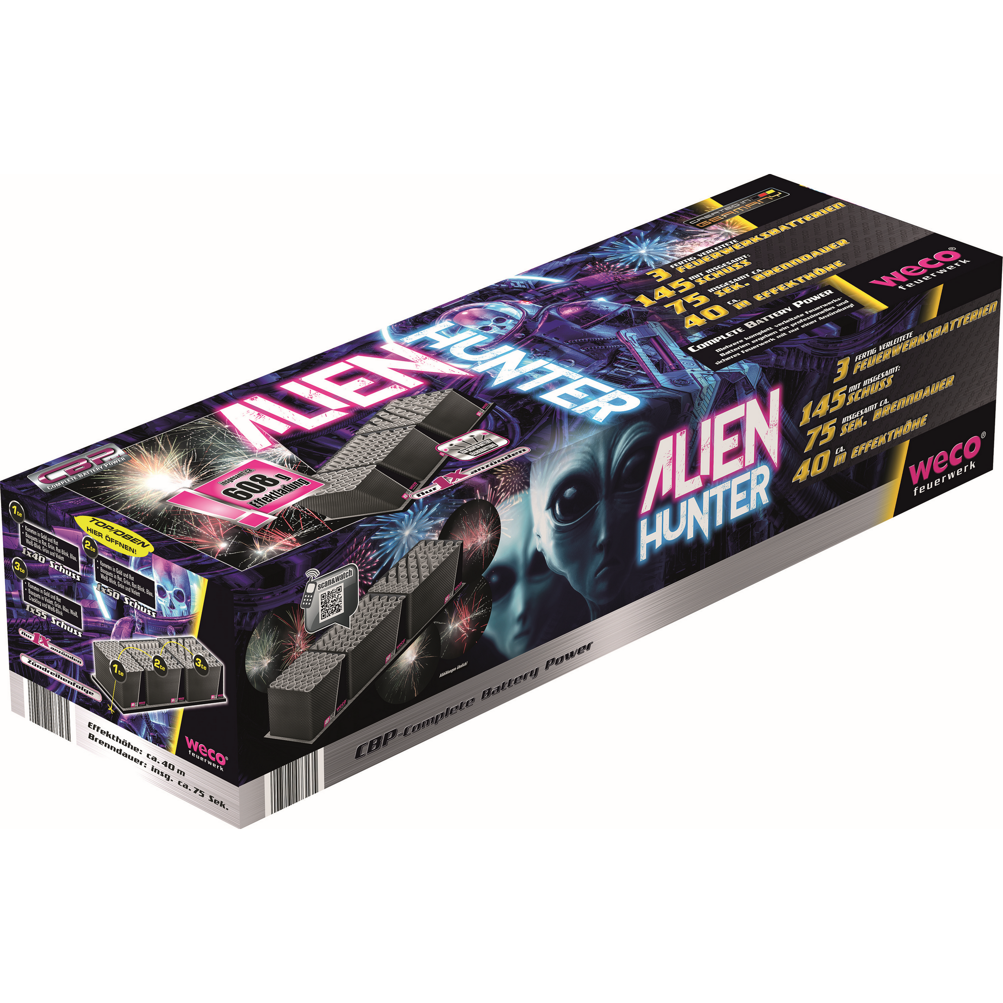 Batterie-Feuerwerk 'Alien Hunter' 145 Schuss