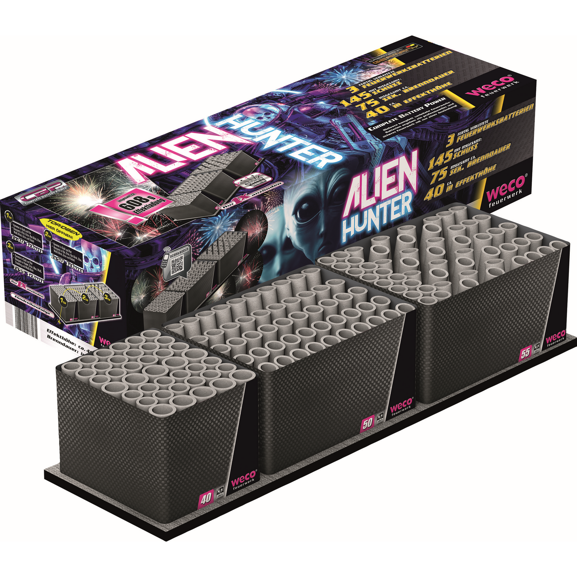 Batterie-Feuerwerk 'Alien Hunter' 145 Schuss
