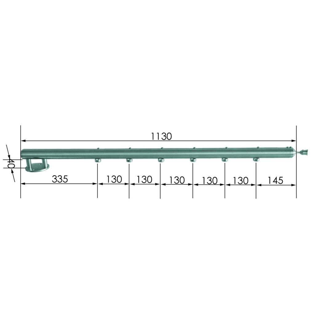Geländerstab 'E78' Ø 42,4 x 1130 mm Edelstahl