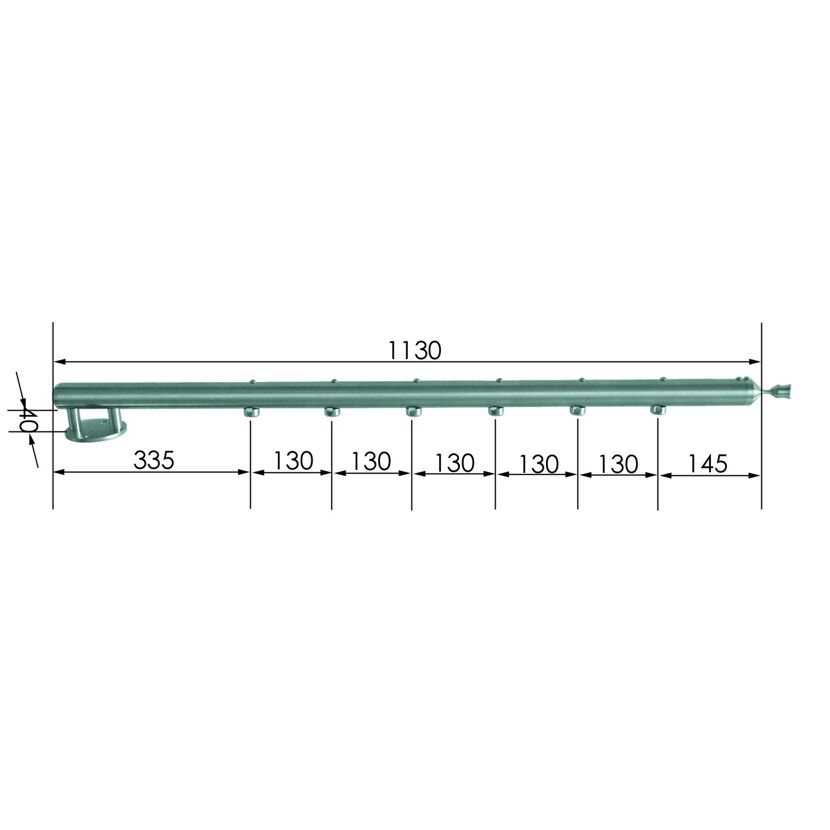 Geländerstab 'E78' Ø 42,4 x 1130 mm Edelstahl