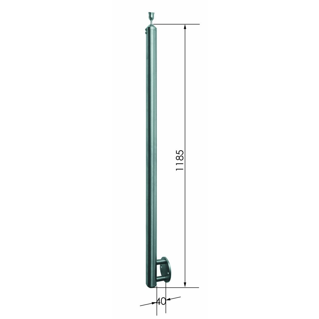 Geländerstab 'E80' Ø 42,4 x 1185 mm Edelstahl ohne Bohrung