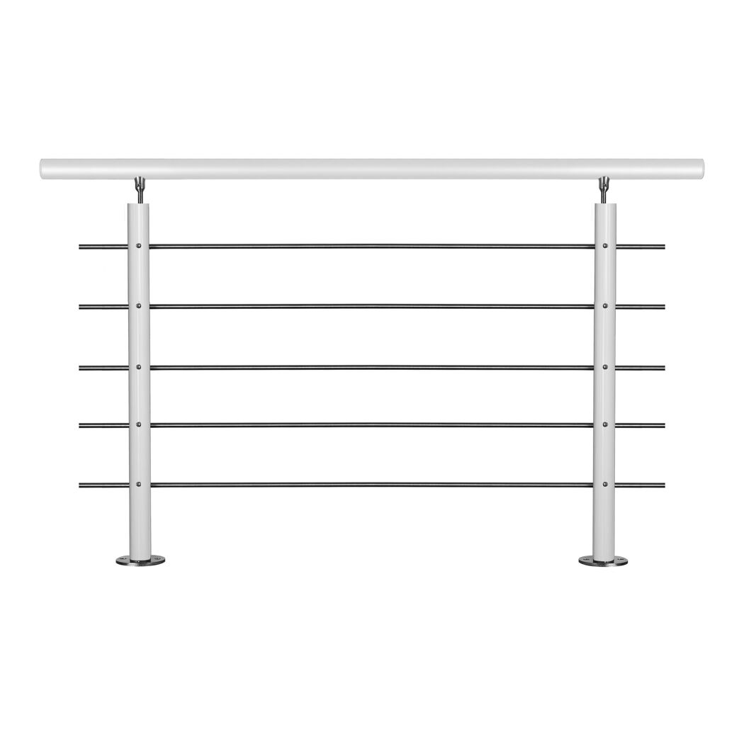 Geländerset 'AB12' Aluminium weiß Bodenmontage 1500 mm