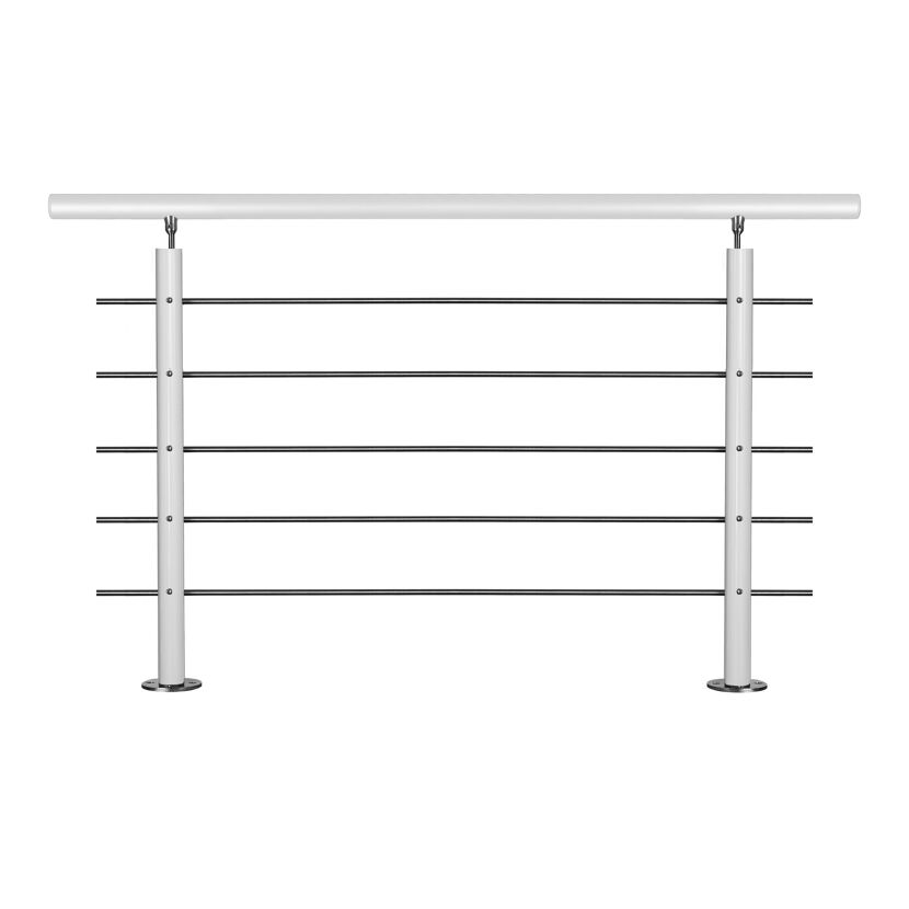 Geländerset 'AB12' Aluminium weiß Bodenmontage 1500 mm