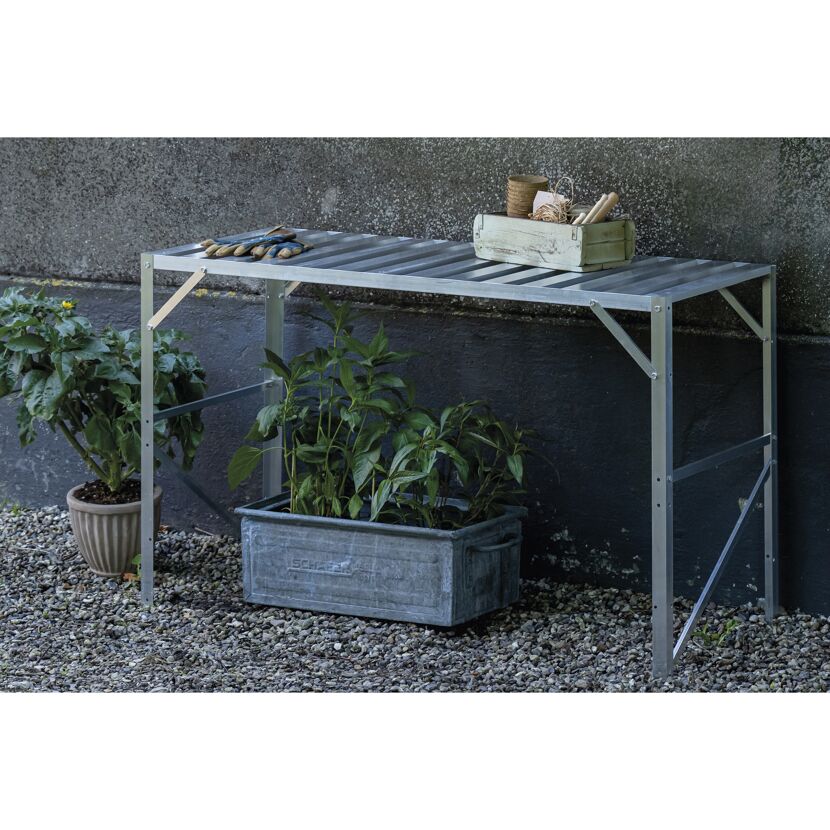 Alu-Tisch 1 Ebenen für Gewächshäuser aluminiumfarben