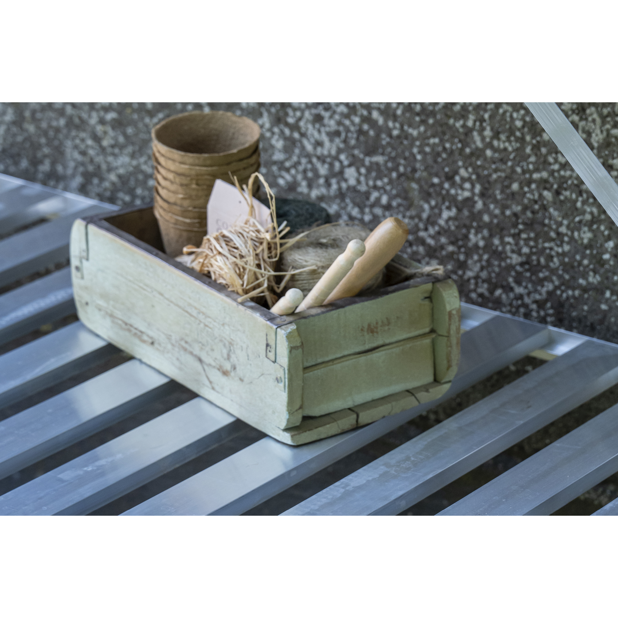 Alu-Tisch 1 Ebenen für Gewächshäuser aluminiumfarben