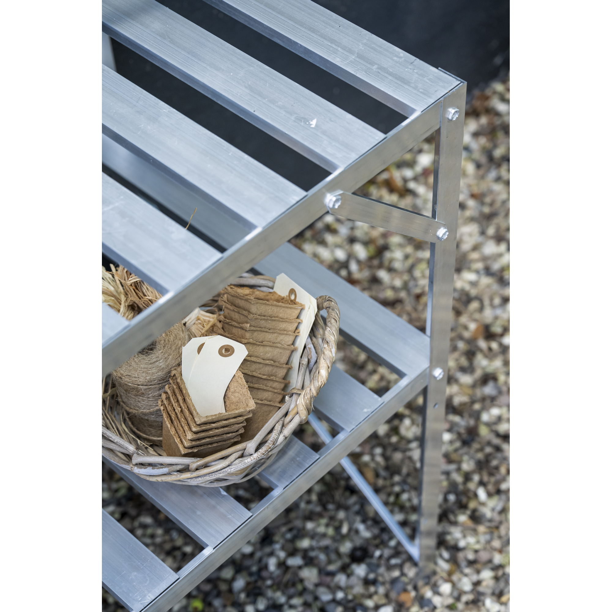 Alu-Tisch 2 Ebenen für Gewächshäuser aluminiumfarben