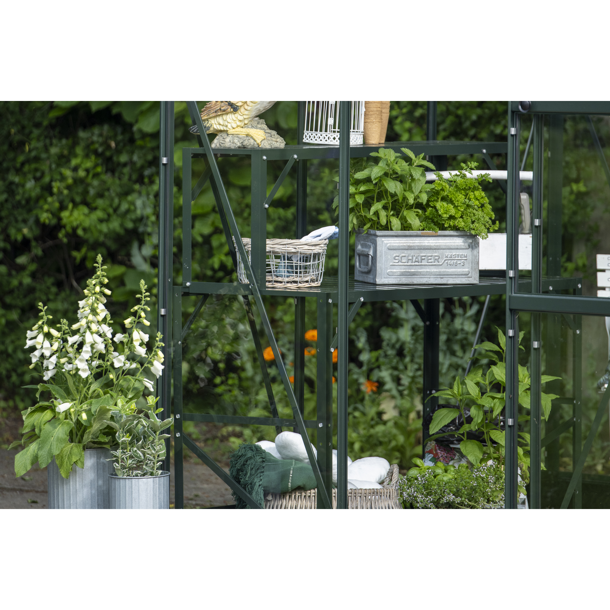 Alu-Tisch 1 Ebene für Gewächshäuser grün