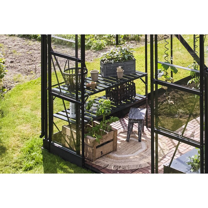 Alu-Tisch 2 Ebenen für Gewächshäuser grün