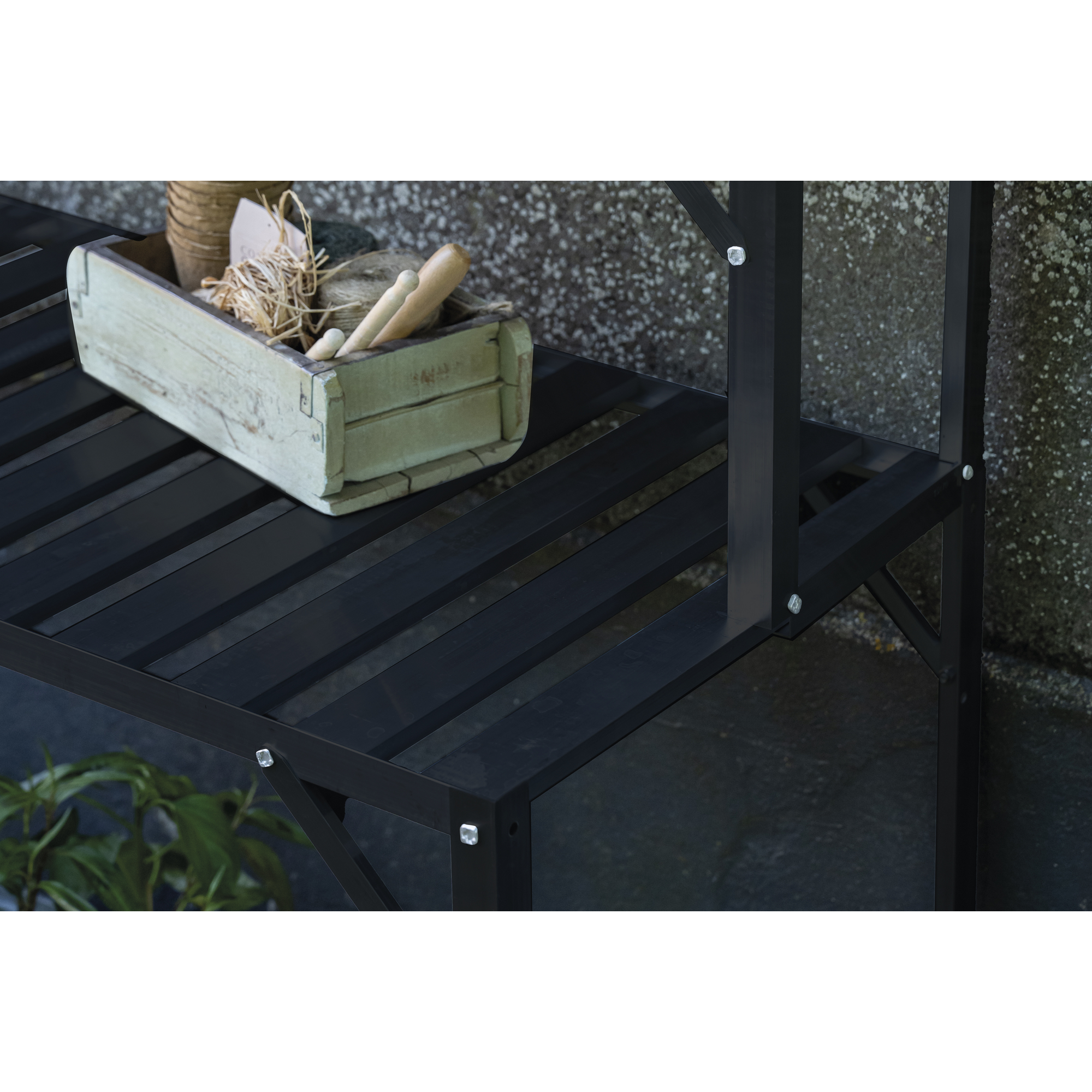 Alu-Tisch 2 Ebenen für Gewächshäuser schwarz