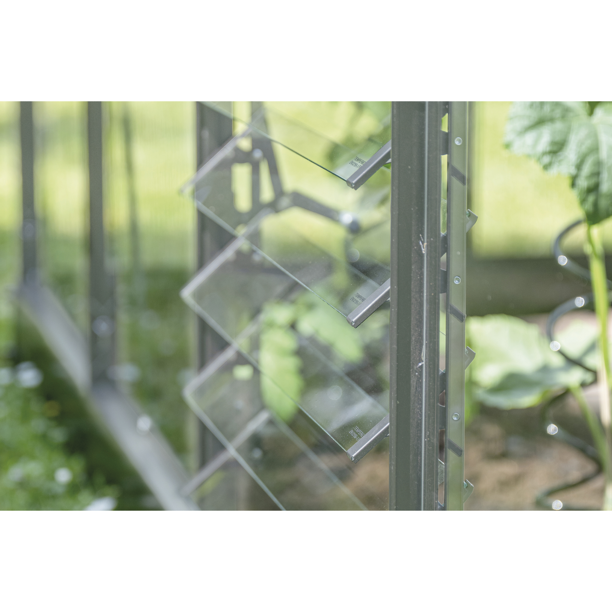 Lamellenlüfter-Set für Gewächshaus 'ICON' aluminiumfarben