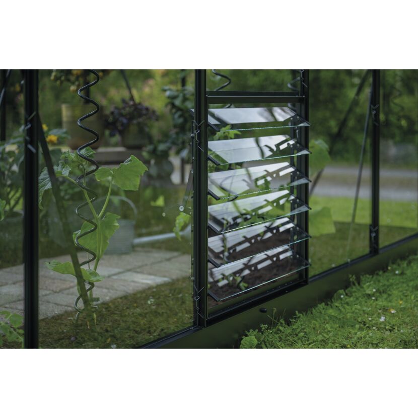 Lamellenlüfter-Set für Gewächshaus 'Qube Square'und 'Qube Lean-To' schwarz