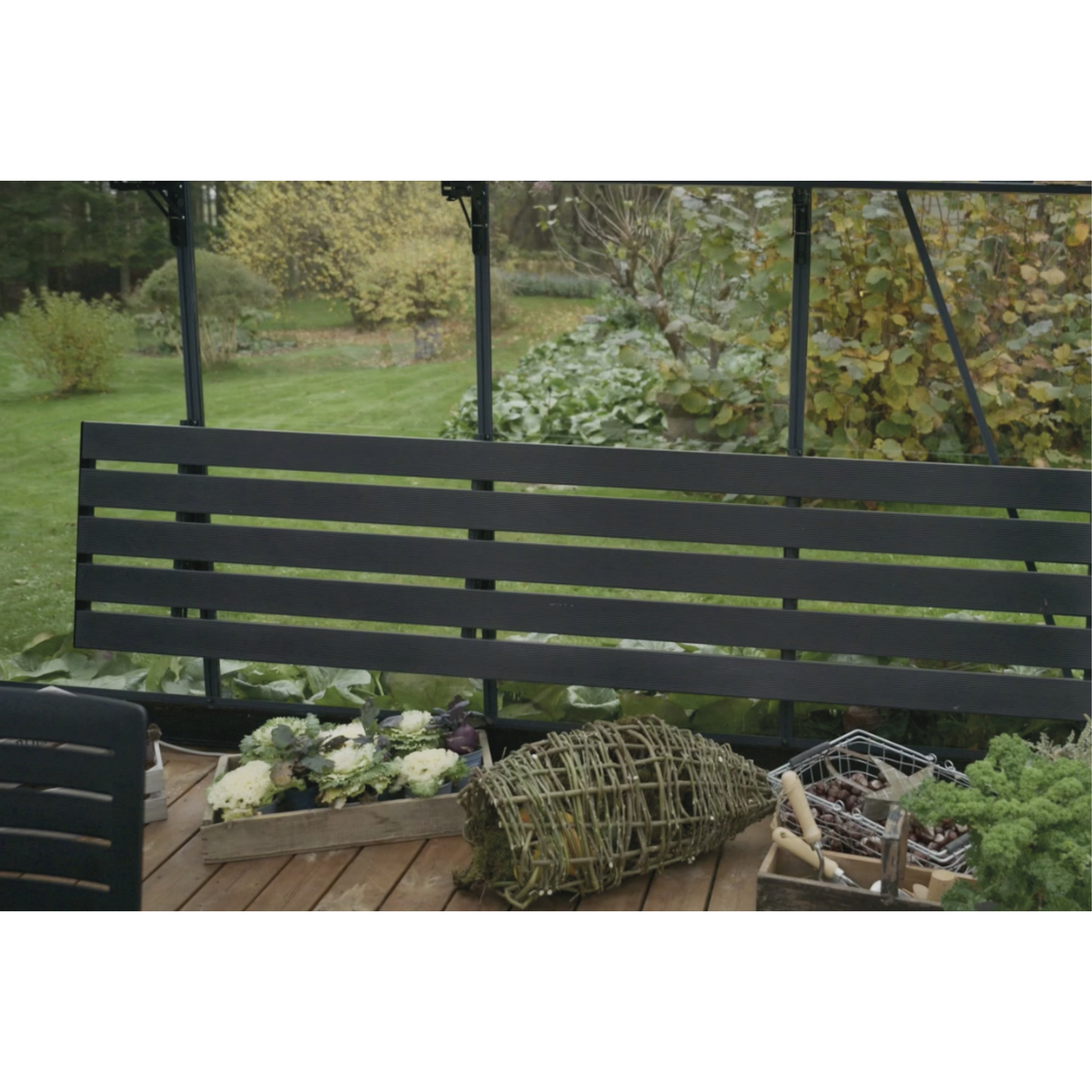 Klapptisch für Gewächshaus 470 x 55 cm schwarz