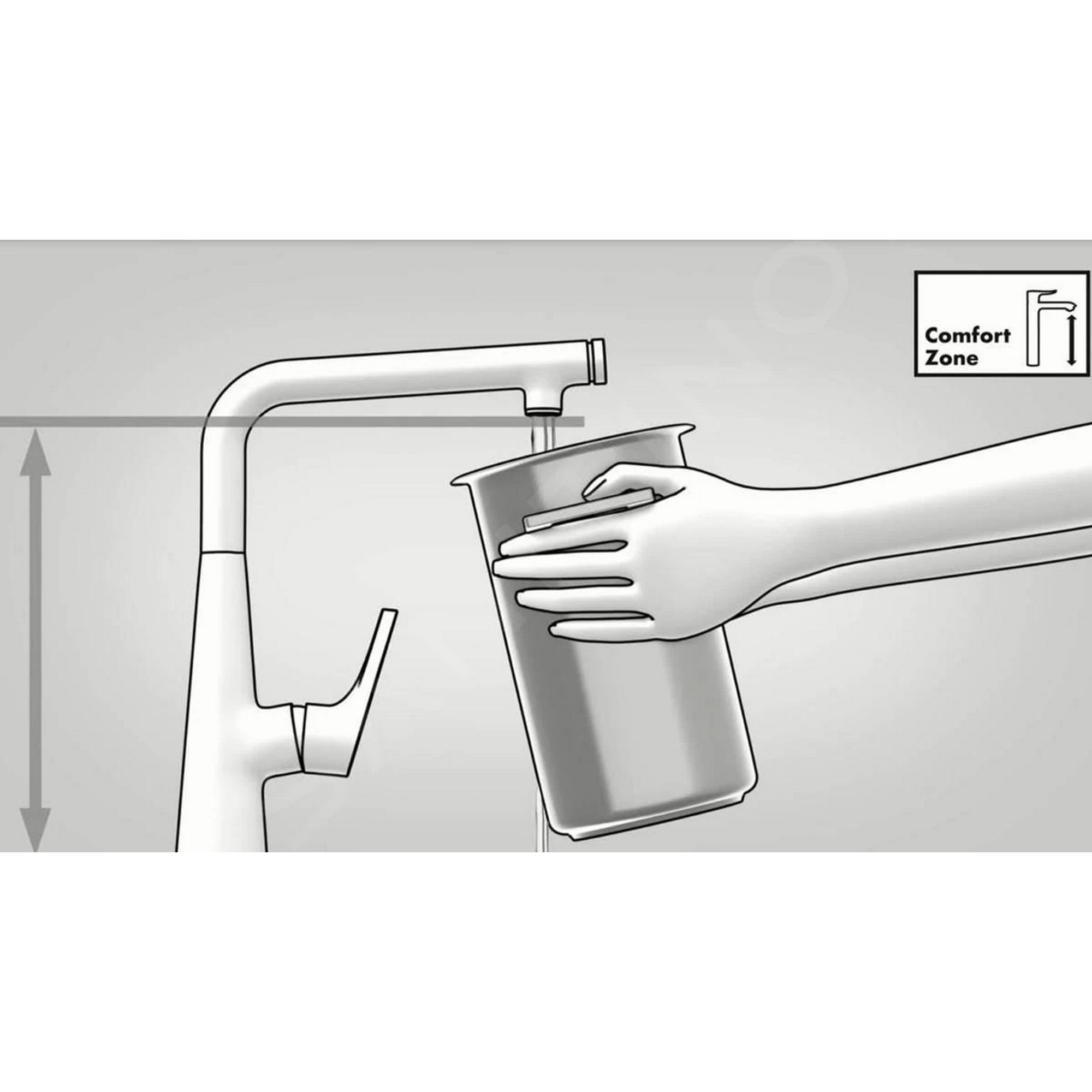 Spültischarmatur 'M35' chromfarben 23,5 cm